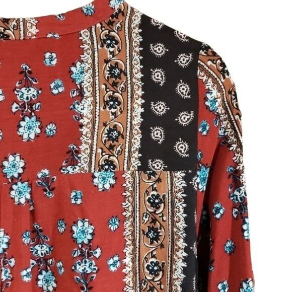 Camille & Co keyhole front boho pattern mini dress woman's size small - Picture 4 of 7